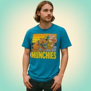 Retro Y2K Cartooncore Scooby-Doo Munchies Graphic Tee Blue Pro Weight Size L